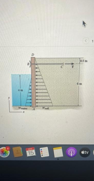 Solved The bulk head AD is subjected to both water and | Chegg.com