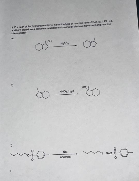 Solved For each of the following reactions: name the type of | Chegg.com