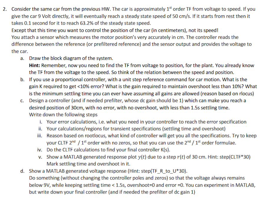Consider the same car from the previous HW. ﻿The car | Chegg.com