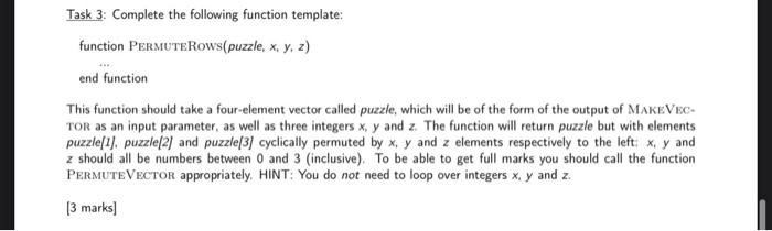 Solved Task 3: Complete the following function template: | Chegg.com