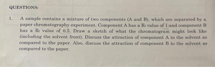 Solved A sample contains a mixture of two components (A and | Chegg.com