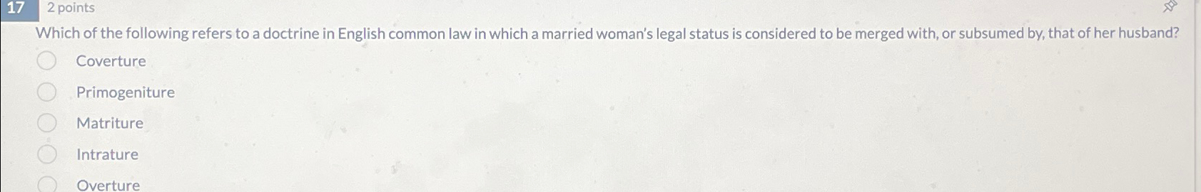 Solved Which of the following refers to a doctrine in | Chegg.com