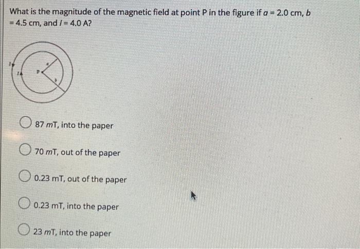 Solved What is the magnitude of the magnetic field at point | Chegg.com