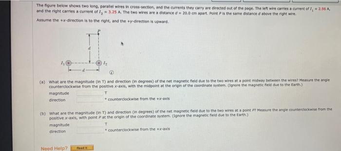 Solved The figure below shows two long, parallel wires in | Chegg.com