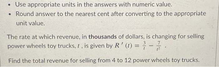 Solved • Use appropriate units in the answers with numeric | Chegg.com