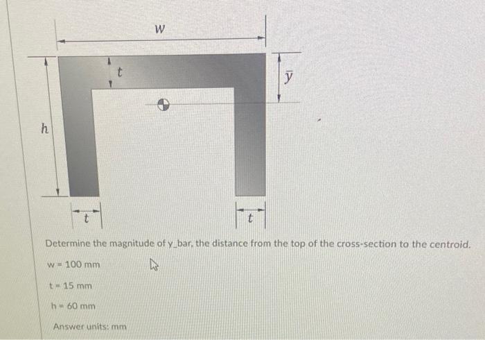 Solved Determine the magnitude of \( y_{\text {_ bar, the | Chegg.com
