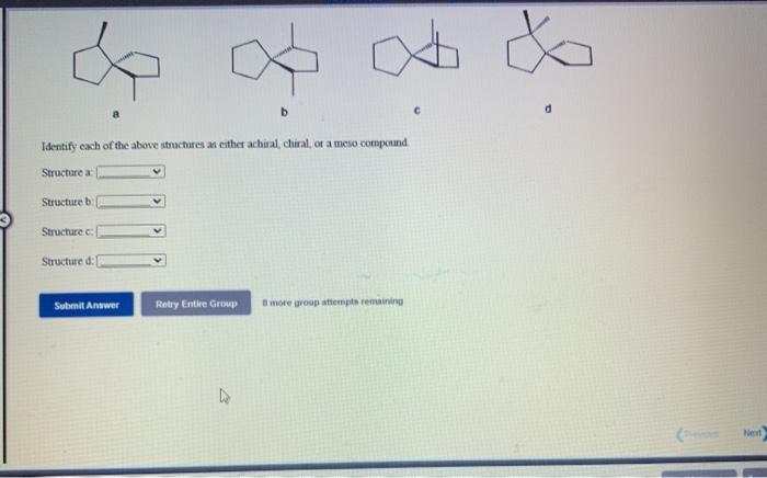 Solved % Identify each of the above structures as either | Chegg.com