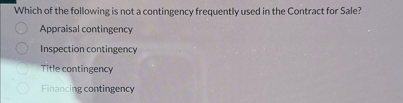Solved Which of the following is not a contingency | Chegg.com