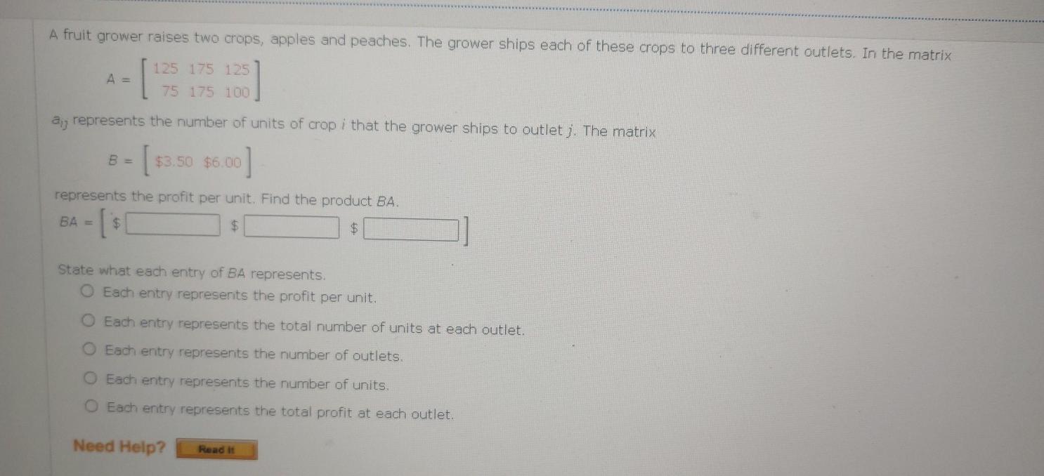 Solved A fruit grower raises two crops, apples and peaches.