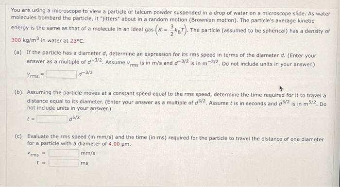 Solved You are using a microscope to view a particle of | Chegg.com