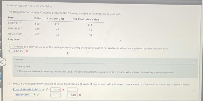 Solved Lower of Cost or Net Realizable Value Item The | Chegg.com