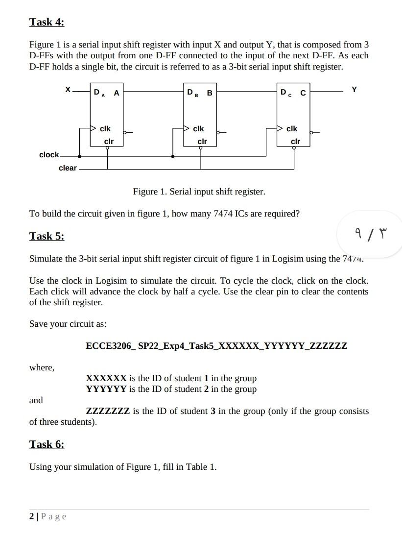 Solved Experiment 4: Shift Registers Objective: In this | Chegg.com