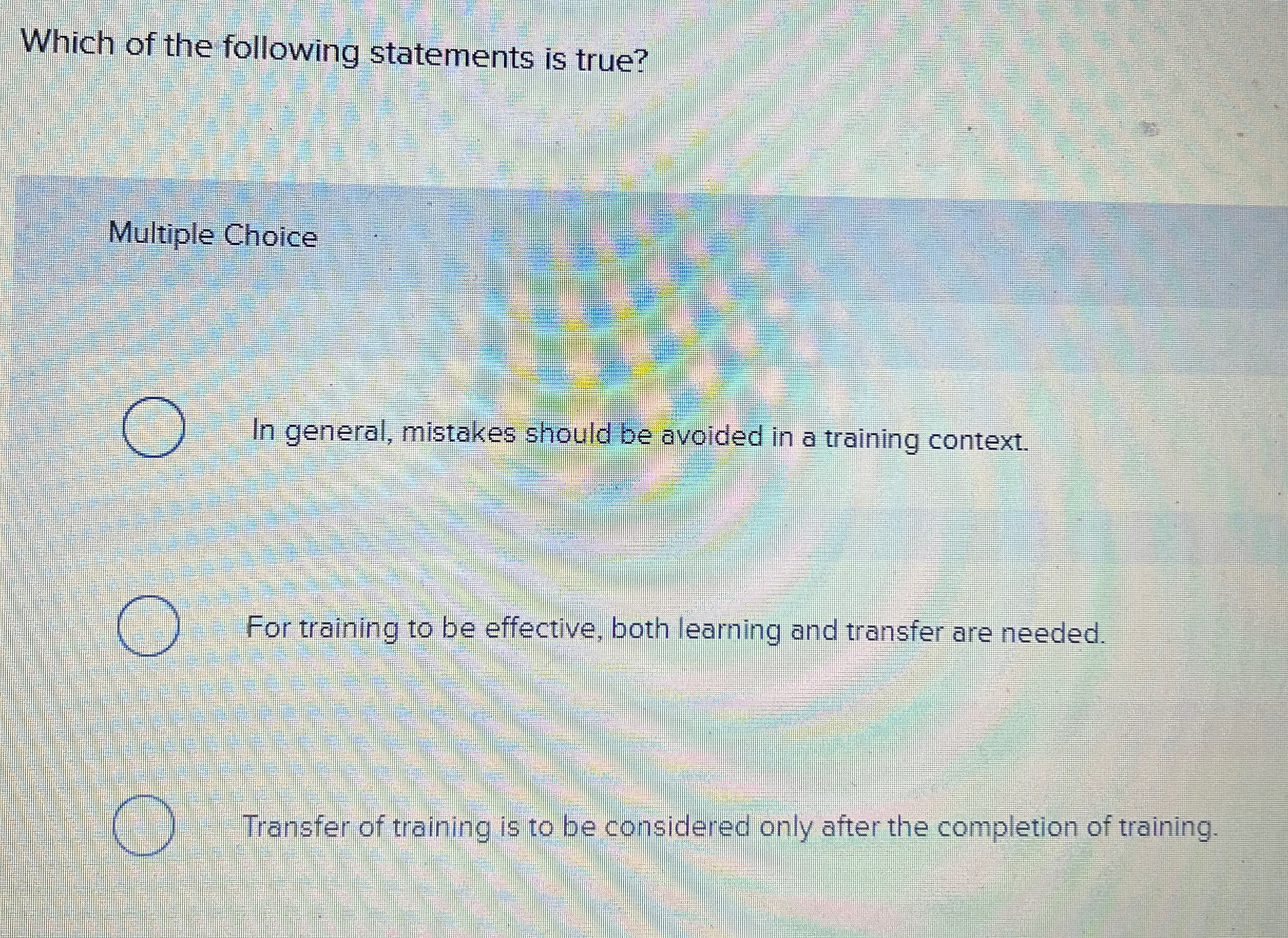 Solved Which of the following statements is true?Multiple | Chegg.com