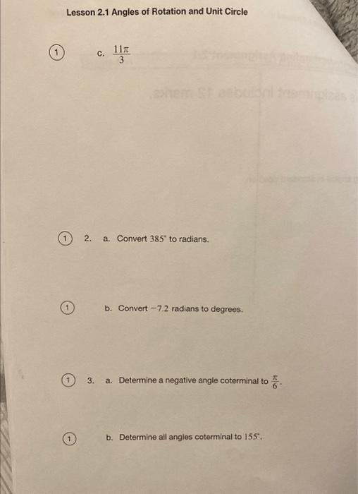 Solved 1. Draw the following angles in standard position. a. | Chegg.com