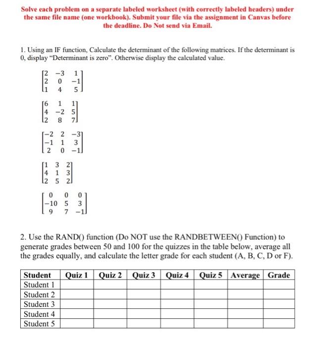 Solved Solve each problem on a separate labeled worksheet | Chegg.com