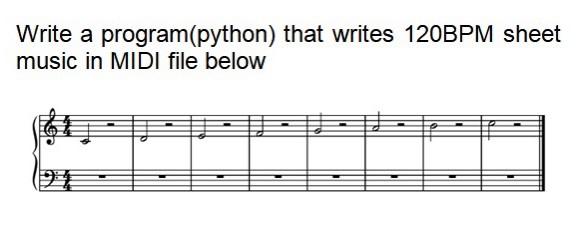 Solved Write a program(python) that writes 120BPM sheet | Chegg.com