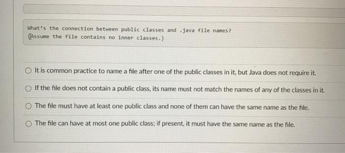 Solved What's the connection between public classes and Java | Chegg.com