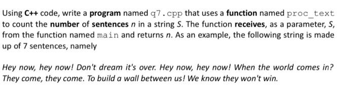 Solved Using C++ code, write a program named 7.cpp that uses | Chegg.com