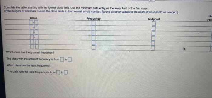 Solved Construct a frequency distribution for the given data | Chegg.com