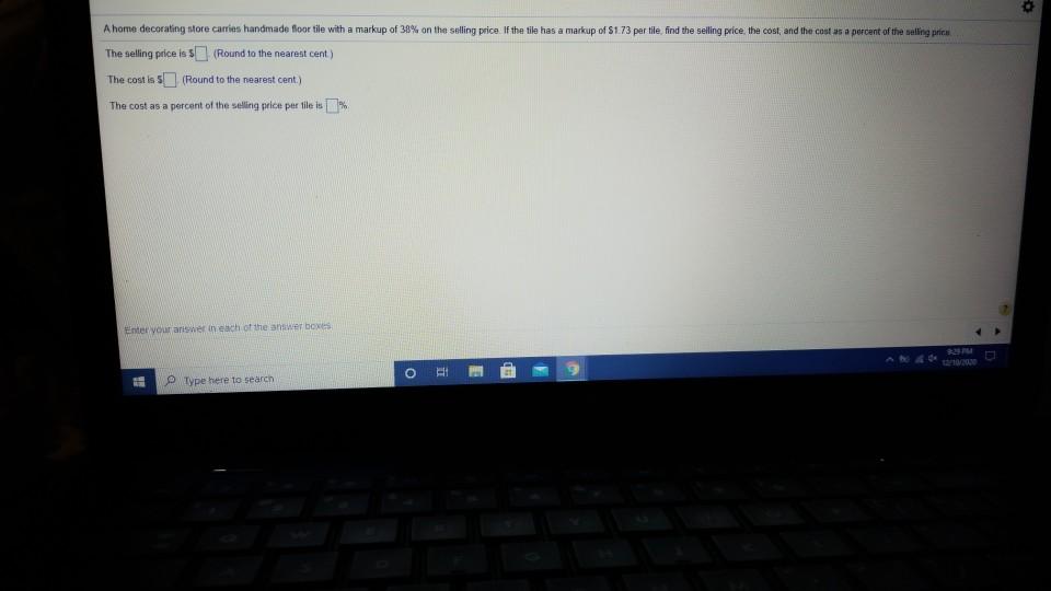 Solved A home decorating store carries handmade floor tile