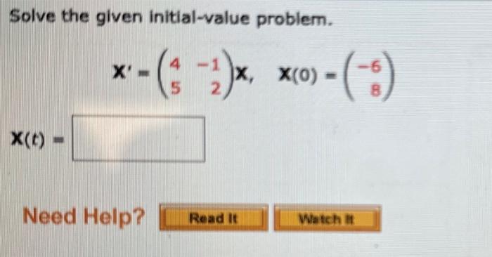 Solved Solve The Given Initial-value Problem. | Chegg.com