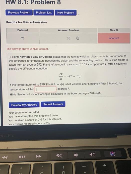 Solved HW 8.1: Problem 8 Previous Problem Problem List Next | Chegg.com