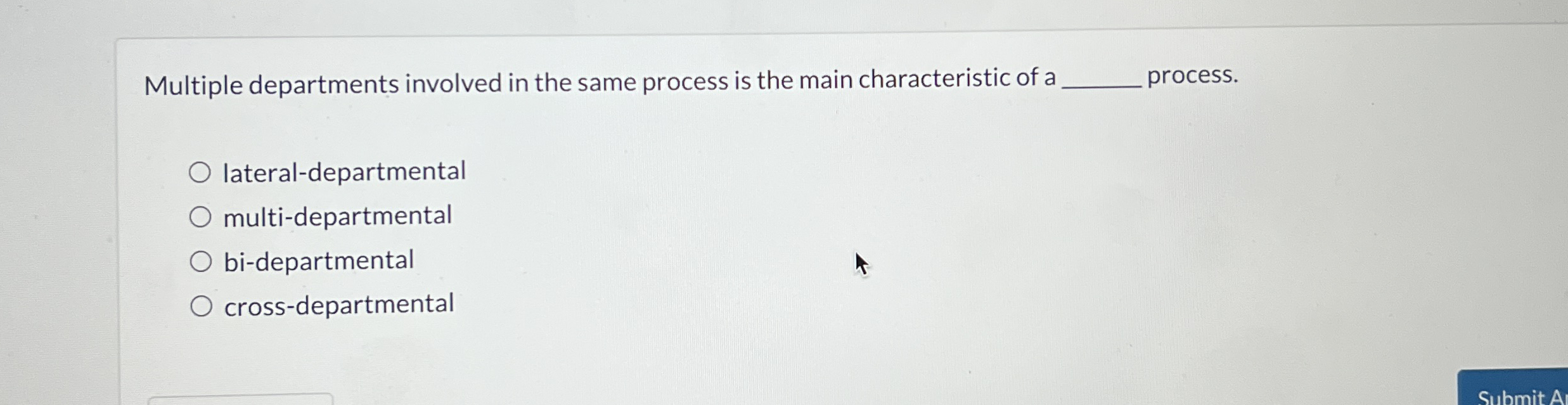 Solved Multiple departments involved in the same process is