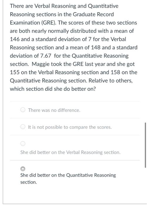 Solved There Are Verbal Reasoning And Quantitative Reasoning | Chegg.com