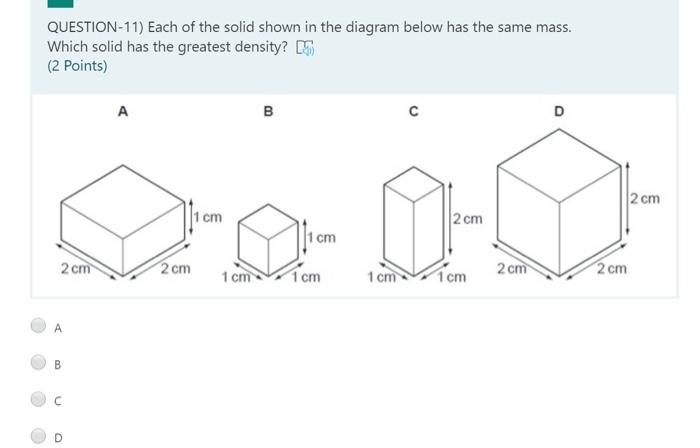 Solved QUESTION-11) Each of the solid shown in the diagram | Chegg.com
