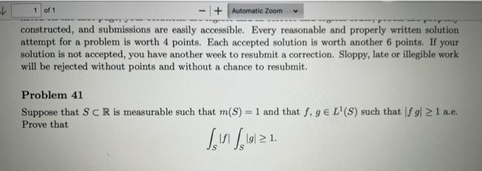 Solved 1 of 1 + Automatic Zoom constructed, and submissions | Chegg.com