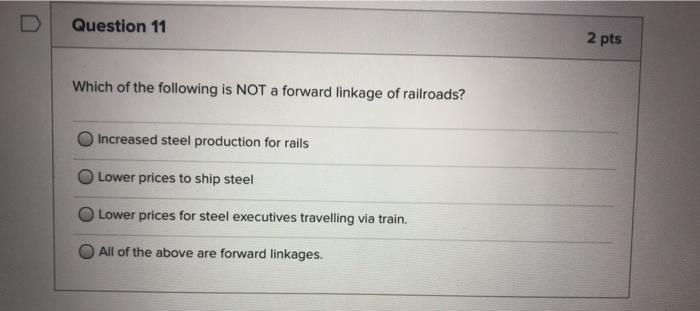 Solved Question 11 2 pts Which of the following is NOT a | Chegg.com