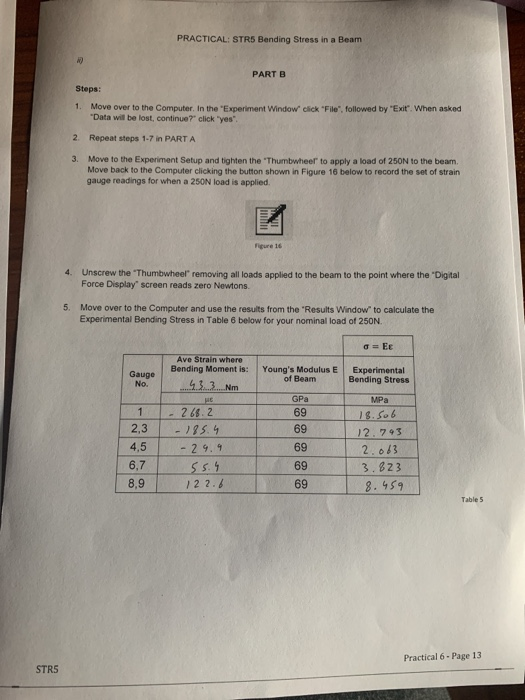 Solved PRACTICAL: STR5 Bending Stress In A Beam EXPERIMENT 2 | Chegg.com