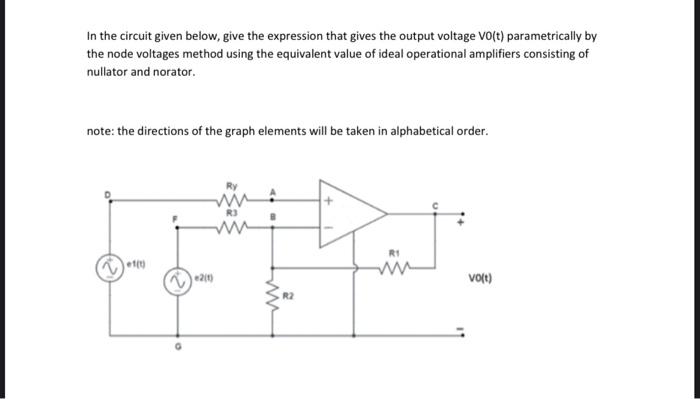 In the circuit given below, give the expression that | Chegg.com