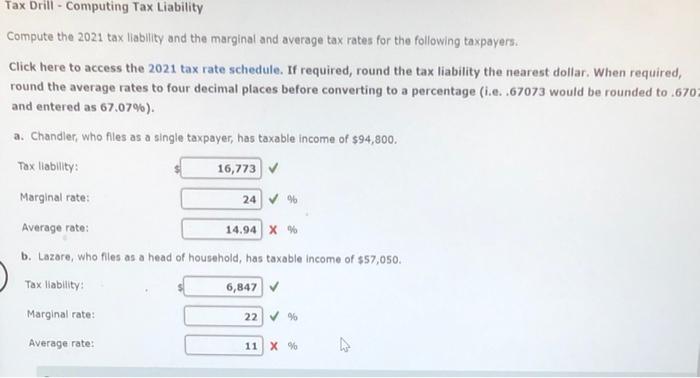 Solved Tax Drill - Computing Tax Liability Compute the 2021 | Chegg.com