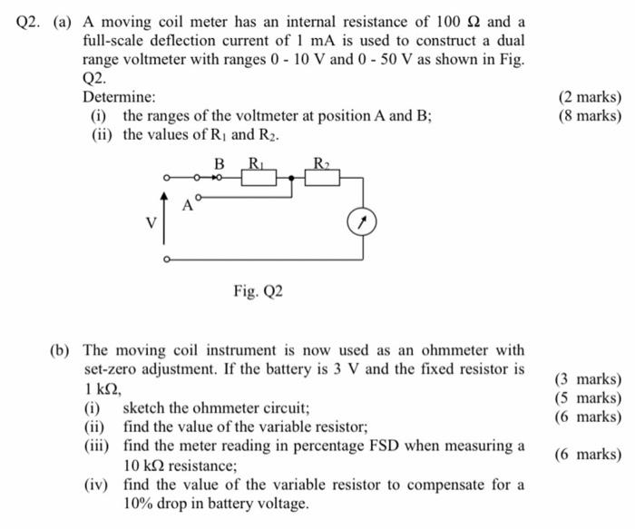 Solved (a) A moving coil meter has an internal resistance of | Chegg.com