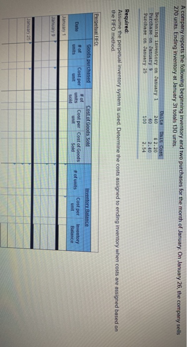 Solved A company reports the following beginning inventory | Chegg.com