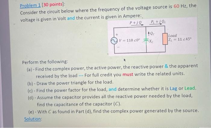 Solved Problem 1 (30 points]: Consider the circuit below | Chegg.com