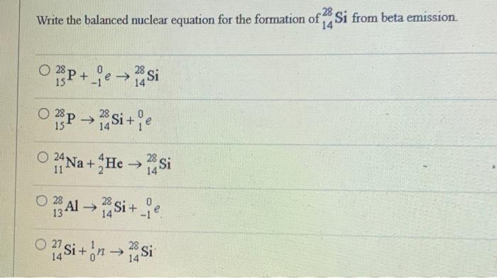 Solved Write The Balanced Nuclear Equation For The Formation | Chegg.com