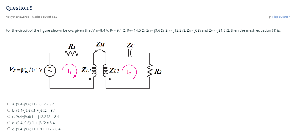 Solved For the circuit of the figure shown below, given that | Chegg.com