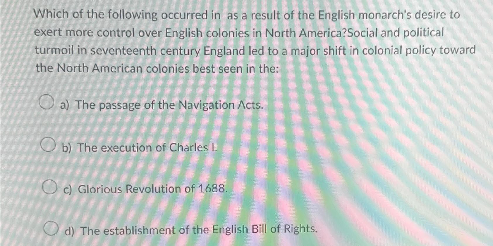 Solved Which of the following occurred in as a result of the | Chegg.com