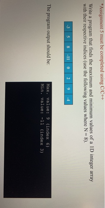 Solved *Assignment 5 must be completed using C/C++ Write a | Chegg.com