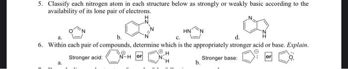 Solved 5. Classify each nitrogen atom in each structure | Chegg.com