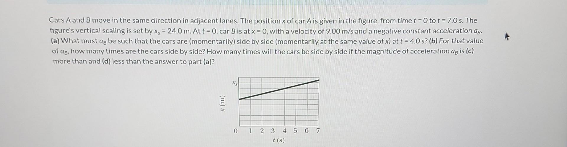 Solved Cars A And B Move In The Same Direction In Adjacent | Chegg.com