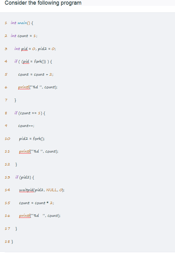 Solved How many processes are created during the execution | Chegg.com
