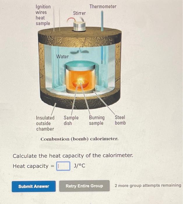 Solved Combustion (bomb) calorimeter. Calculate the heat