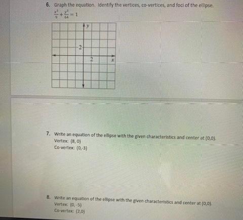 Solved 6. Graph the equation, identify the vertices, co | Chegg.com