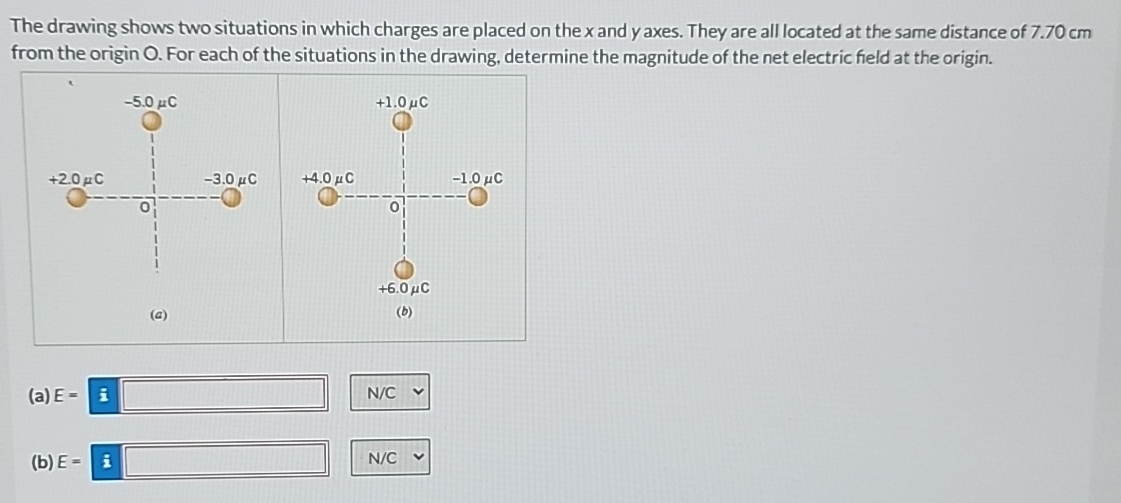 Solved The drawing shows two situations in which charges are | Chegg.com