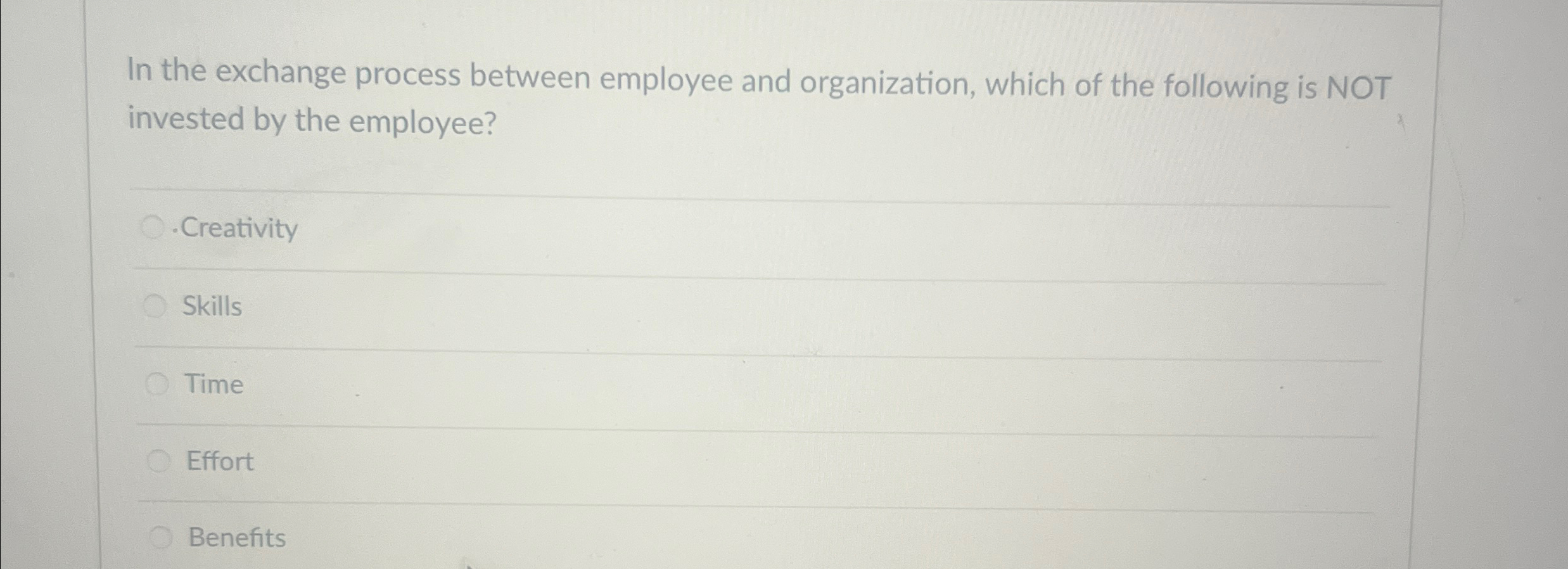 Solved In the exchange process between employee and | Chegg.com