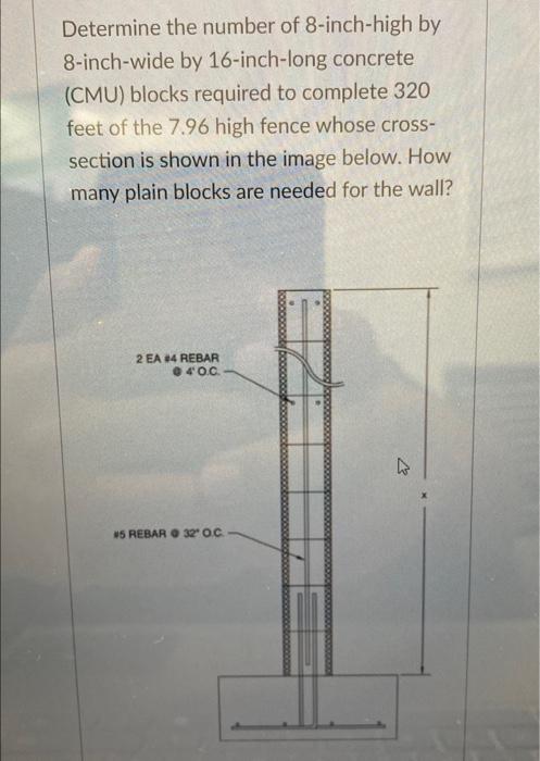 Solved Determine the number of 8 -inch-high by 8 -inch-wide | Chegg.com