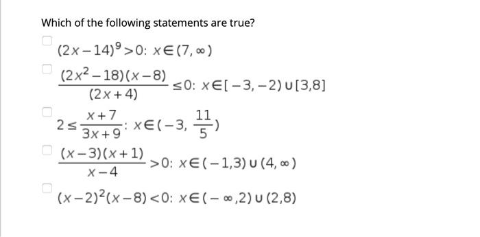 Solved Which of the following statements are true? (2x - | Chegg.com